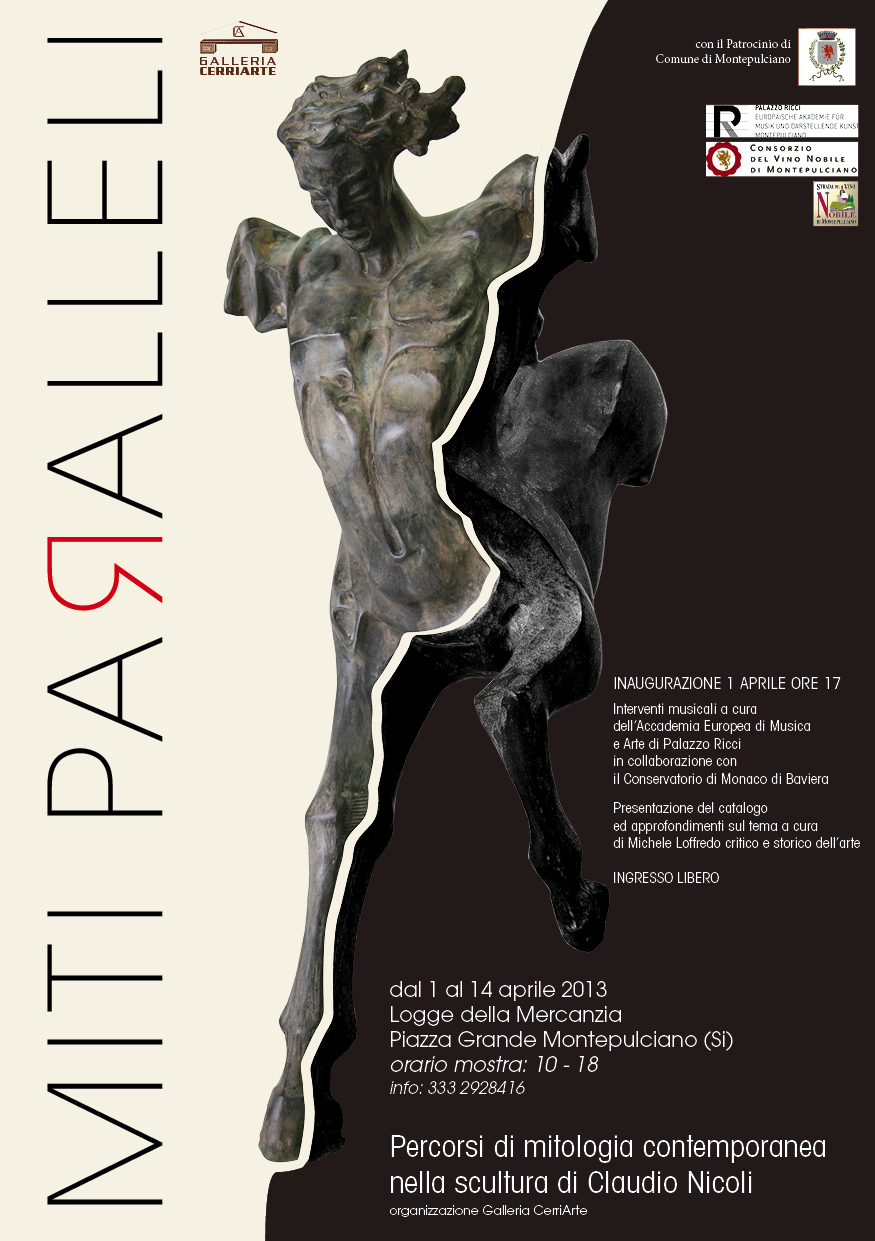 Riparte  la stagione espositiva della Galleria CerriArte con la mostra MITI PARALLELI .  Percorsi di Mitologia contemporanea nella scultura di Claudio Nicoli .